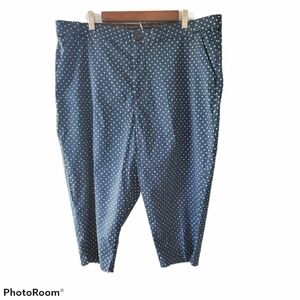 Lee Rider Polka Dot Capri Pants Navy and White